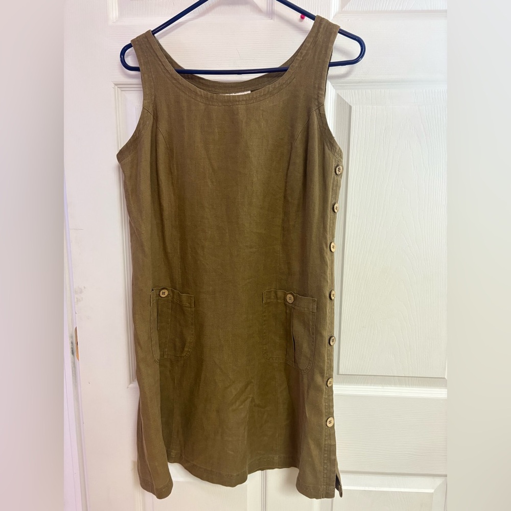 Vintage 90s David Dart Linen Button Jumper Size M